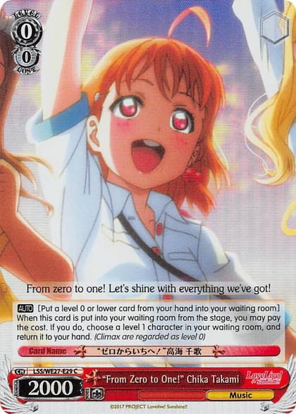 "From Zero to One!" Chika Takami (Parallel Foil), Love Live! Sunshine!! Extra Booster LSS/WE27-E29 C