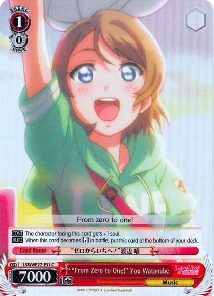 "From Zero to One!" You Watanabe (Parallel Foil), Love Live! Sunshine!! Extra Booster LSS/WE27-E31 C