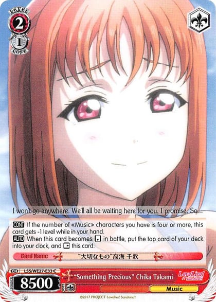 "Something Precious" Chika Takami, Love Live! Sunshine!! Extra Booster LSS/WE27-E33 C