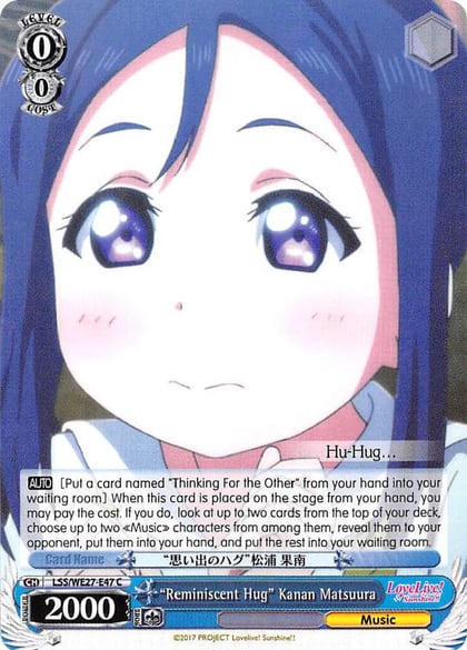 "Reminiscent Hug" Kanan Matsuura, Love Live! Sunshine!! Extra Booster LSS/WE27-E47 C