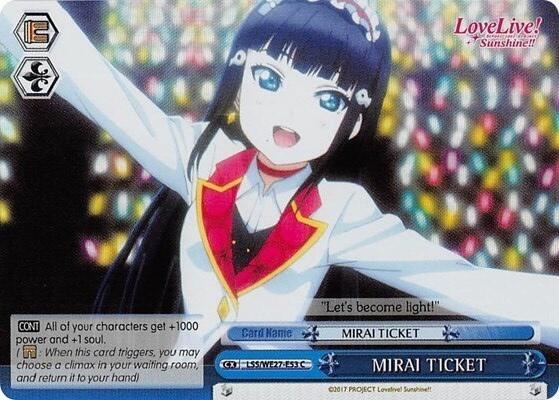 MIRAI TICKET (Blue) (Parallel Foil), Love Live! Sunshine!! Extra Booster LSS/WE27-E53 C