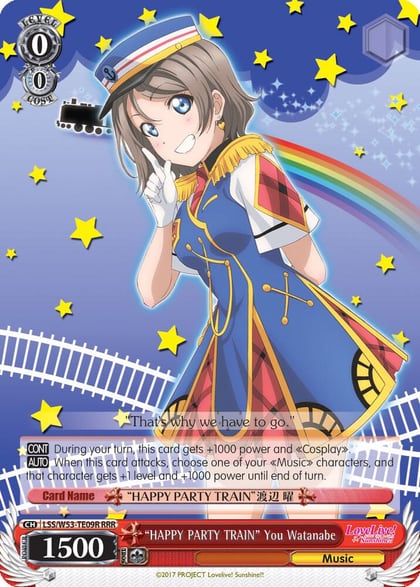 "HAPPY PARTY TRAIN" You Watanabe (RRR), Love Live! Sunshine!! Extra Booster LSS/W53-TE09R RRR