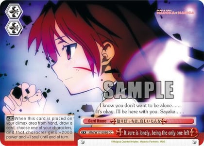 It sure is lonely, being the only one left, Puella Magi Madoka Magica MM/W17-E080 CC