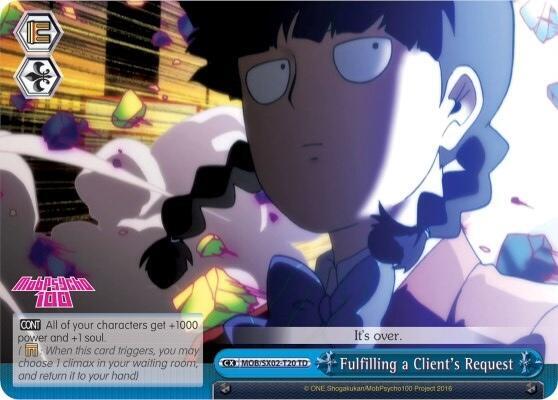 Fulfilling a Client's Request, Mob Psycho 100 MOB/SX02-T20 TD