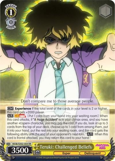 Teruki: Challenged Beliefs, Mob Psycho 100 MOB/SX02-004 RR