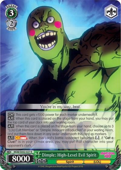 Dimple: High-Level Evil Spirit, Mob Psycho 100 MOB/SX02-027 R