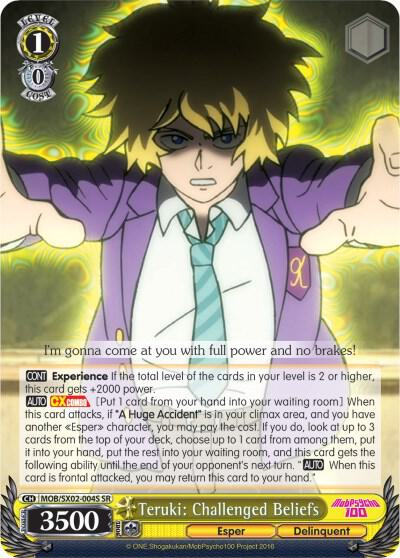 Teruki: Challenged Beliefs (SR), Mob Psycho 100 MOB/SX02-004S SR