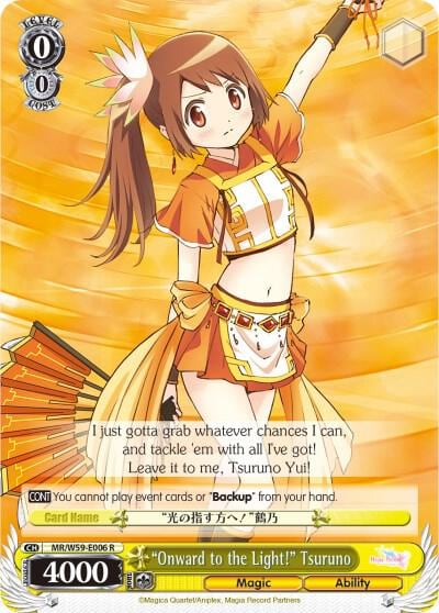 "Onward to the Light!" Tsuruno, Magia Record: Puella Magi Madoka Magica [Side Story] (Mobile) MR/W59-E006 R