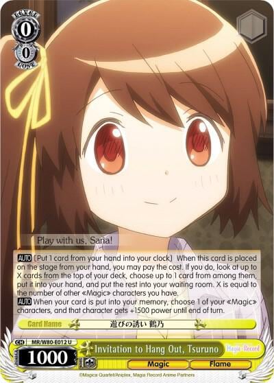 Invitation to Hang Out, Tsuruno, Magia Record: Puella Magi Madoka Magica [Side Story] (Anime) MR/W80-E012 U