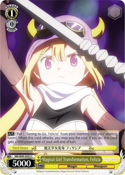 Magical Girl Transformation, Felicia, Magia Record: Puella Magi Madoka Magica [Side Story] (Anime) MR/W80-E023 C