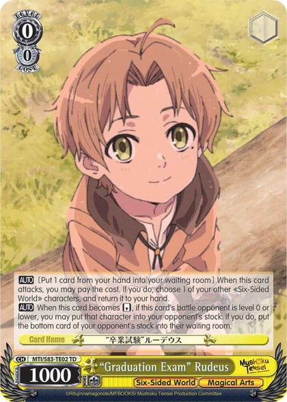 "Graduation Exam" Rudeus, Mushoku Tensei: Jobless Reincarnation MTI/S83-TE02 TD