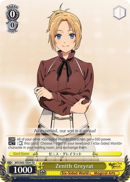 Zenith Greyrat, Mushoku Tensei: Jobless Reincarnation MTI/S83-TE04 TD