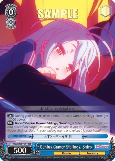 Genius Gamer Siblings, Shiro, No Game No Life NGL/S58-TE11 TD