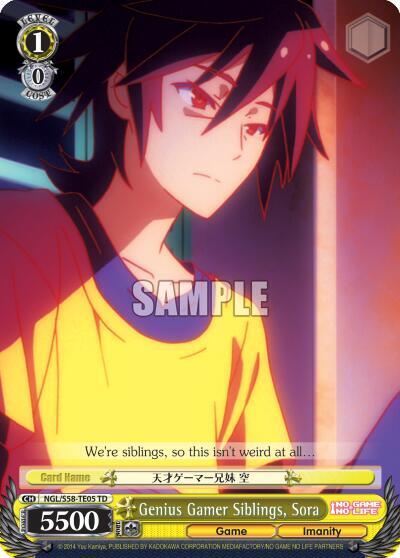 Genius Gamer Siblings, Sora, No Game No Life NGL/S58-TE05 TD