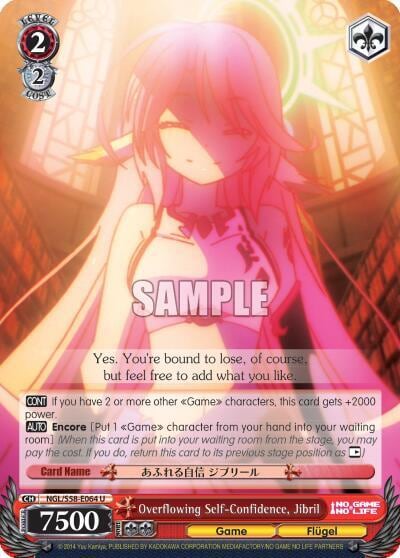 Overflowing Self-Confidence, Jibril, No Game No Life NGL/S58-E064 U