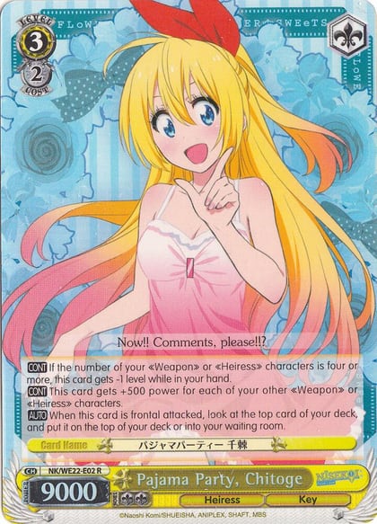 Pajama Party, Chitoge (Parallel Foil), NISEKOI Extra Booster NK/WE22-E02
