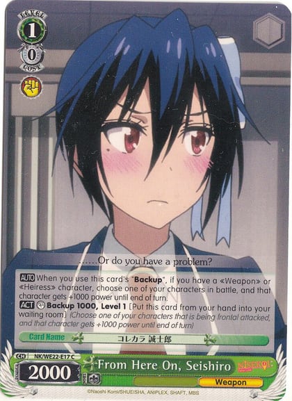 From Here On, Seishiro, NISEKOI Extra Booster NK/WE22-E17