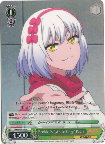 Beehive's "White Fang" Paula (Parallel Foil), NISEKOI Extra Booster NK/WE22-E19
