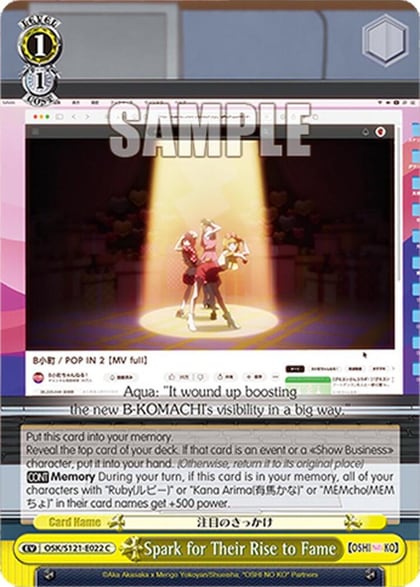 Spark for Their Rise to Fame, [OSHI NO KO] Vol.2 OSK/S121-E022 C