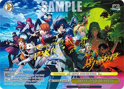 DONE AND DUSTED. (SP) (Gold Stamp), Persona 3 Reload Premium Booster P3/SE46-E19SPSP