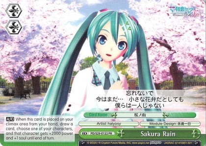 Sakura Rain, Hatsune Miku: Project DIVA F 2nd PD/S29-E122 PR
