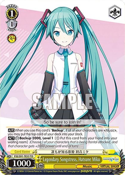 Legendary Songstress, Hatsune Miku (PJS/S91-TE53 TD), HATSUNE MIKU: COLORFUL STAGE! PJS/S91-TE53 TD