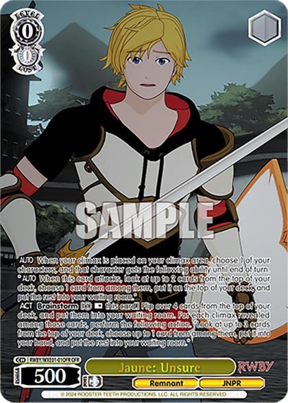 Jaune: Unsure (OFR), RWBY Premium Booster RWBY/WXE01-01OFR OFR