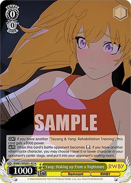Yang: Waking up From a Nightmare, RWBY Premium Booster RWBY/WXE01-02 N