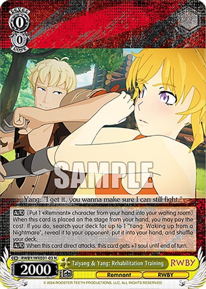 Taiyang & Yang: Rehabilitation Training, RWBY Premium Booster RWBY/WXE01-03 N