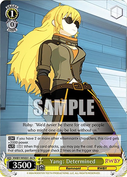 Yang: Determined, RWBY Premium Booster RWBY/WXE01-04 N