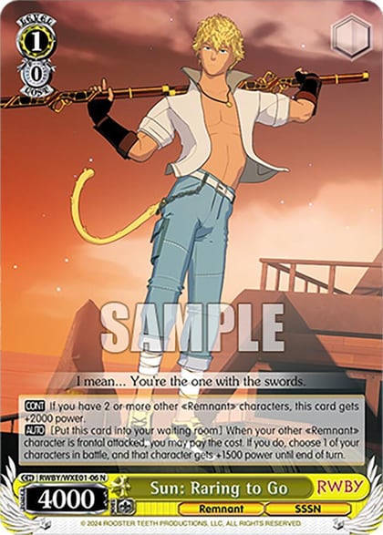 Sun: Raring to Go, RWBY Premium Booster RWBY/WXE01-06 N