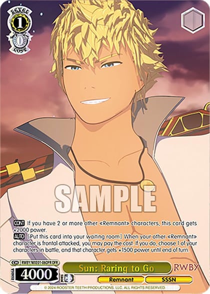 Sun: Raring to Go (OFR), RWBY Premium Booster RWBY/WXE01-06OFR OFR
