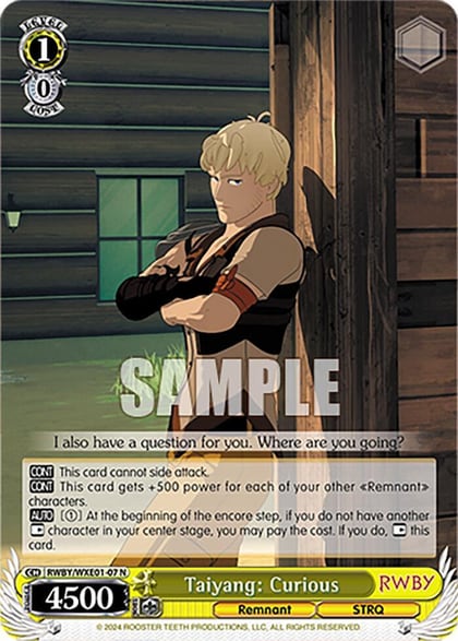 Taiyang: Curious, RWBY Premium Booster RWBY/WXE01-07 N