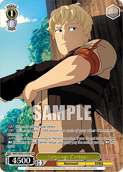 Taiyang: Curious (OFR), RWBY Premium Booster RWBY/WXE01-07OFR OFR