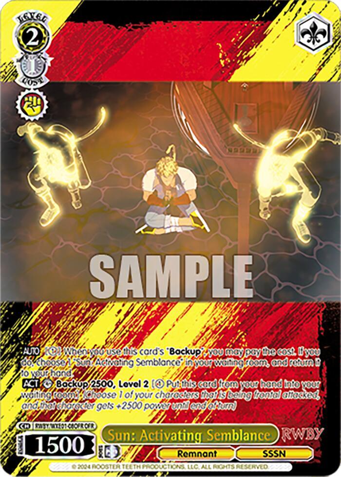 Sun: Activating Semblance (OFR), RWBY Premium Booster RWBY/WXE01-08OFR OFR