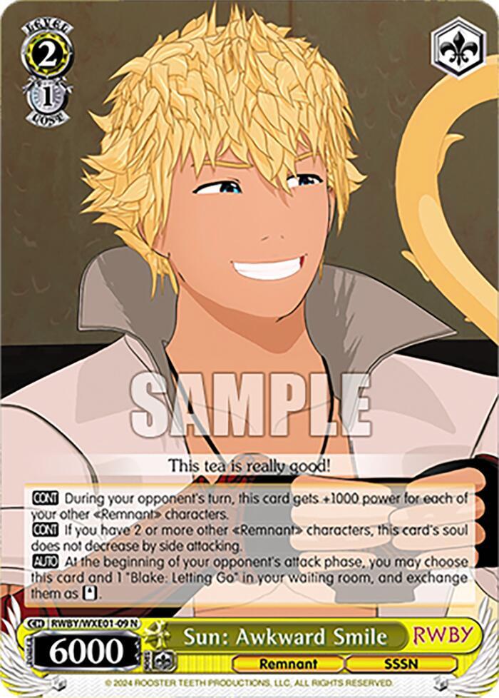 Sun: Awkward Smile, RWBY Premium Booster RWBY/WXE01-09 N