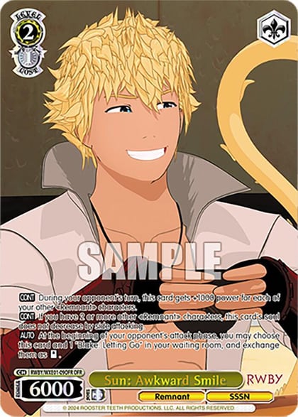 Sun: Awkward Smile (OFR), RWBY Premium Booster RWBY/WXE01-09OFR OFR
