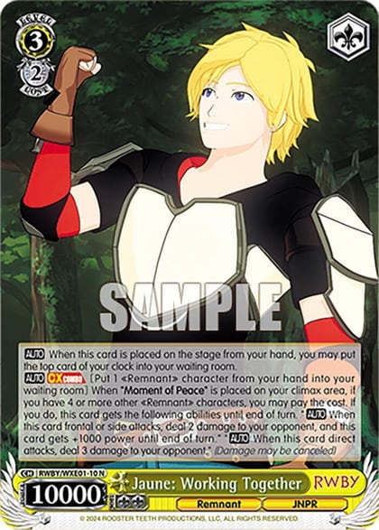 Jaune: Working Together, RWBY Premium Booster RWBY/WXE01-10 N