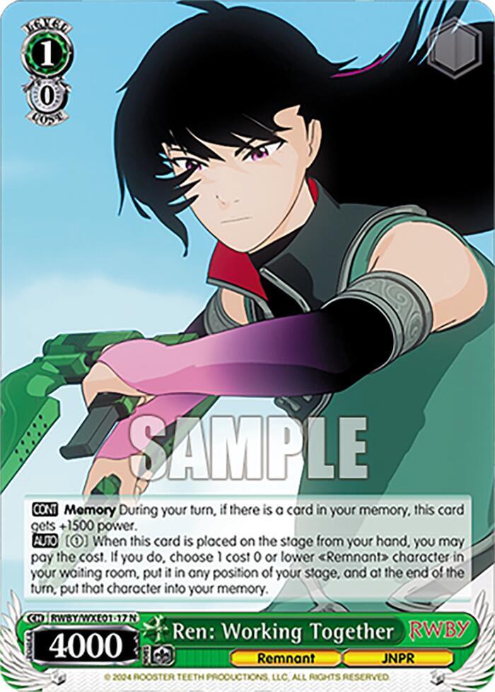 Ren: Working Together, RWBY Premium Booster RWBY/WXE01-17 N