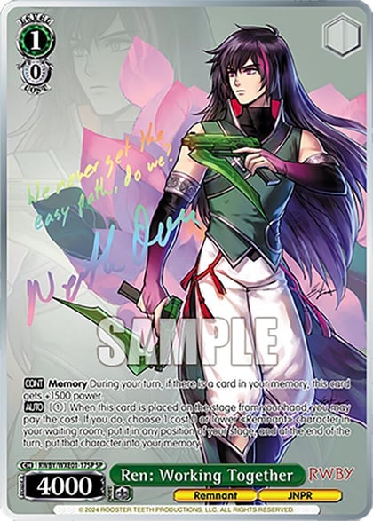 Ren: Working Together (SP), RWBY Premium Booster RWBY/WXE01-17SP SP