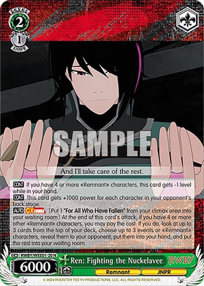 Ren: Fighting the Nuckelavee, RWBY Premium Booster RWBY/WXE01-20 N