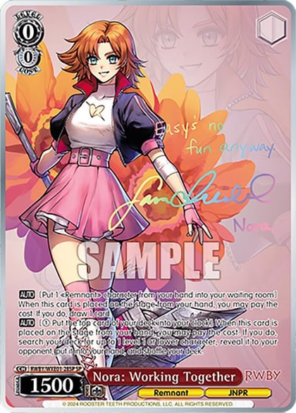 Nora: Working Together (SP), RWBY Premium Booster RWBY/WXE01-28SP SP