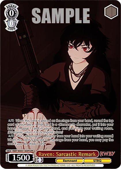 Raven: Sarcastic Remark (OFR), RWBY Premium Booster RWBY/WXE01-30OFR OFR