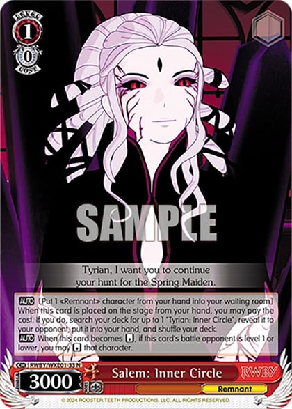 Salem: Inner Circle, RWBY Premium Booster RWBY/WXE01-33 N