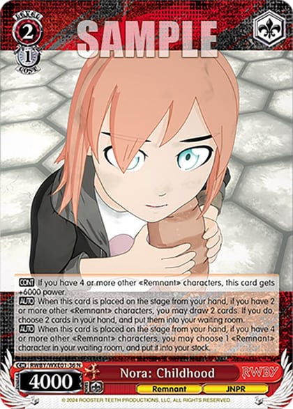 Nora: Childhood, RWBY Premium Booster RWBY/WXE01-36 N