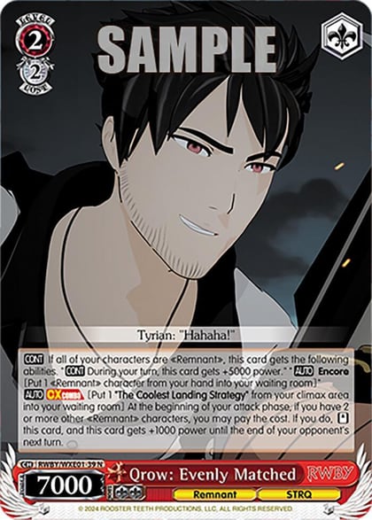 Qrow: Evenly Matched, RWBY Premium Booster RWBY/WXE01-39 N