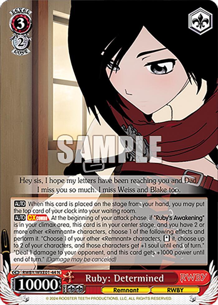 Ruby: Determined, RWBY Premium Booster RWBY/WXE01-44 N