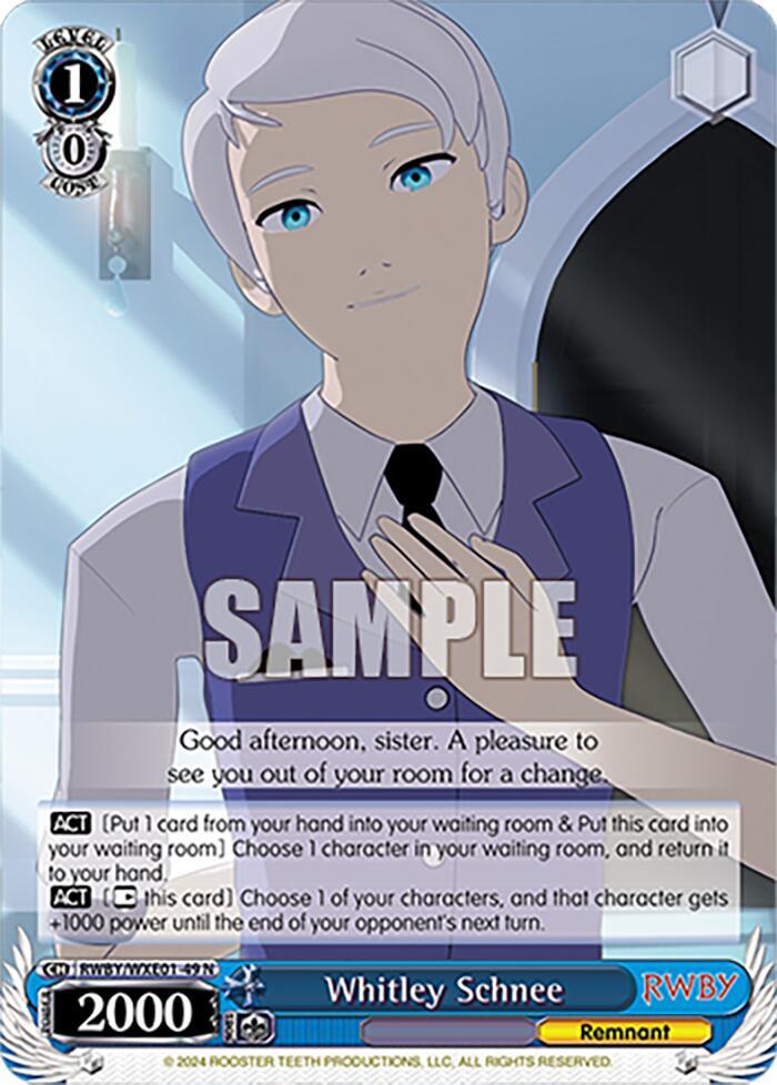 Whitley Schnee, RWBY Premium Booster RWBY/WXE01-49 N
