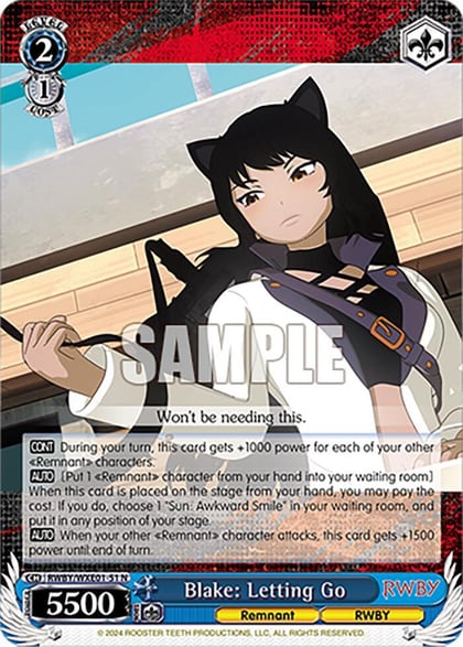 Blake: Letting Go, RWBY Premium Booster RWBY/WXE01-51 N