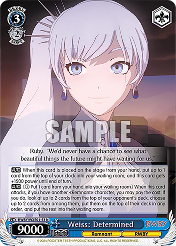 Weiss: Determined, RWBY Premium Booster RWBY/WXE01-53 N